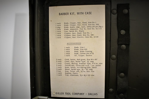  M-1944 Barber Kit Contents List