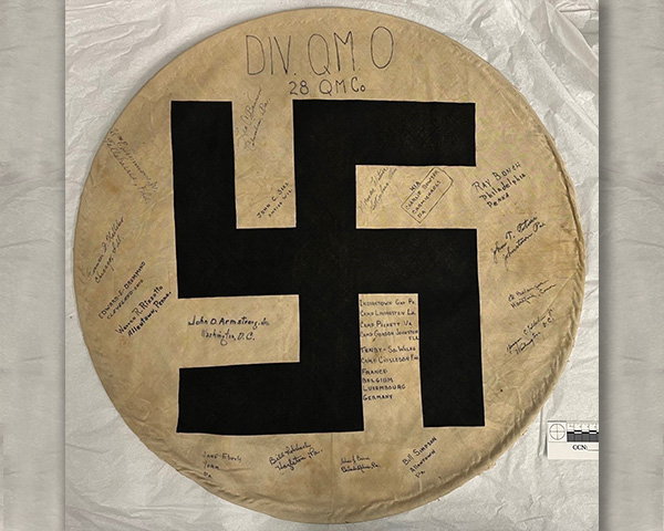 German flag captured by the 28th QM Company.