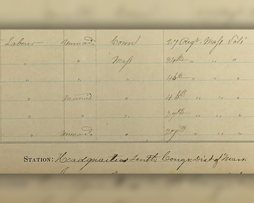 PFC. Clark's entry in the Record of Military Service. (second half)