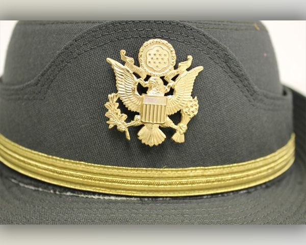 View of the front of the Woman’s Company Grade Officer’s Service Hat.