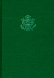 A green front book cover with The War Department seal near the top, centered, with no title.