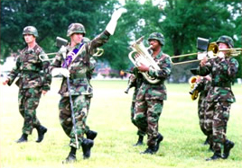 Army marching band in BDUs.